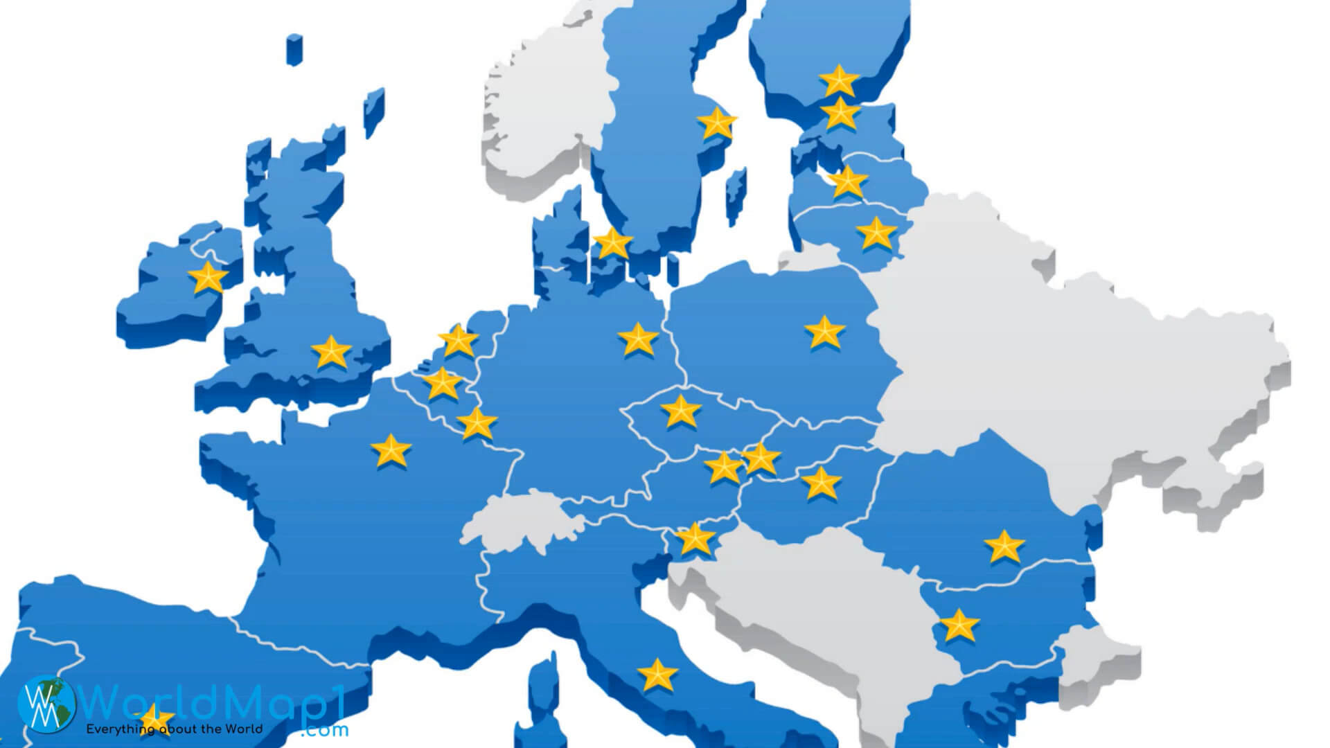 EU Members Map with Latvia